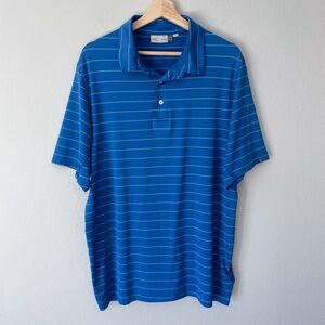 KJUS Soren Polo Shirt Men's 56 2XL Blue Big Stripes Golf Active Short Sleeve UPF